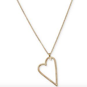 LUCKY BRAND Gold-Tone Heart Pendant Necklace NWT